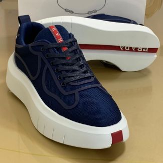 Prada Casual Lace-Up Sneakers Blue