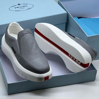 Prada Slip On Casual Sneakers Gray