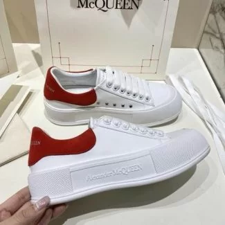 Alexander McQueen Low Top Sneakers White Red