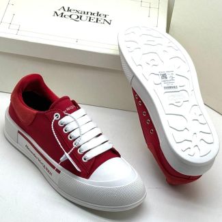 Alexander McQueen Low Top Casual Sneakers Red White