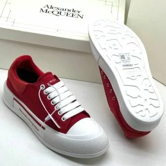 Alexander McQueen Low Top Casual Sneakers Red White
