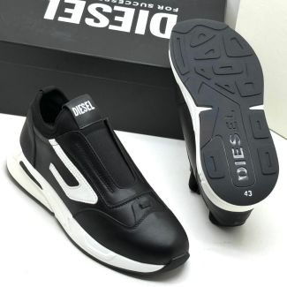 Diesel Slip-On Casual Sneakers Black White