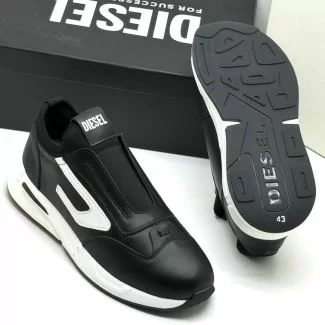 Diesel Slip-On Casual Sneakers Black White