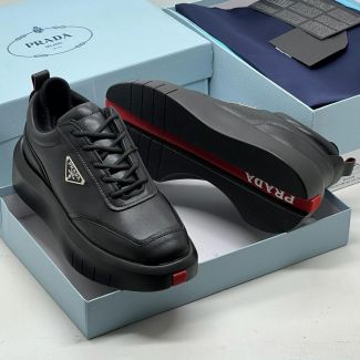 Prada Casual Sneakers "Black Leather"