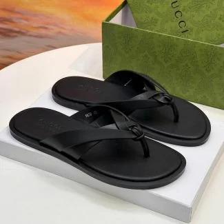 Gucci Leather Slippers Black