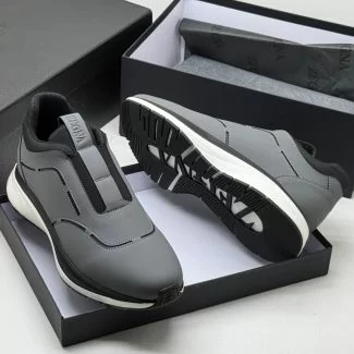 Zegna Slip-On Casual Sneakers Gray