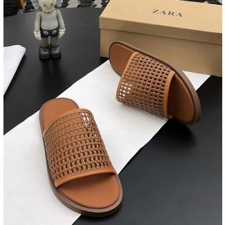 Zara Slide Pam Slippers Brown