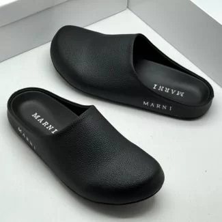 Marni Leather Half Shoe Black