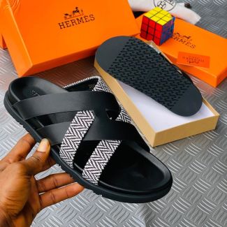 Hermes Pam Slippers Black Mix