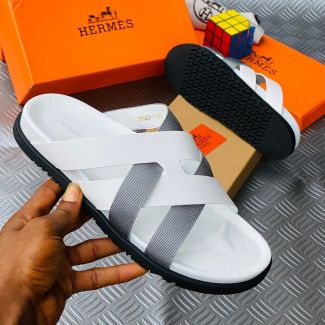 Hermes Slide Pam Slippers White