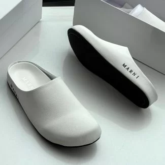 Marni Leather Half Shoe White
