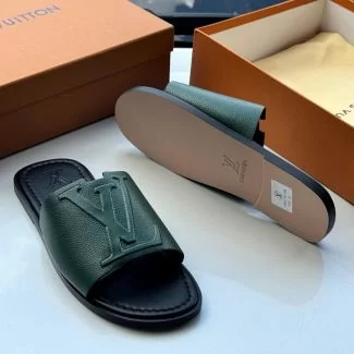 LV Slide Pam Slippers Green