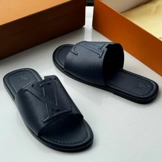 LV Slide Pam Slippers Navy Blue
