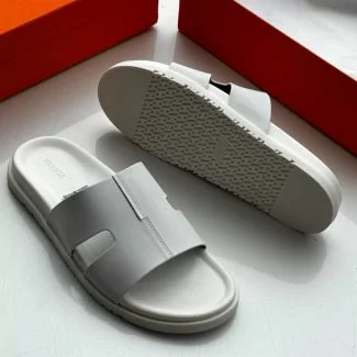Hermes Slide Pam Slippers White