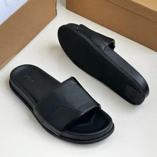 Zara Slide Pam Slippers Black