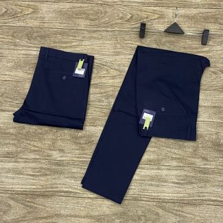 Vicobss Straight Cut Chinos Trousers Navy Blue