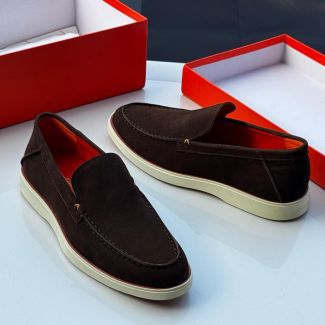 Santoni Leather Italian Shoe Coffee