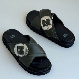 Toga Slide Pam Slippers Green