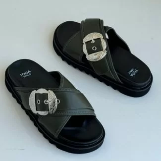 Toga Slide Pam Slippers Green