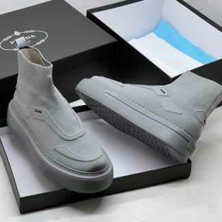 Prada High Top Sneakers All Gray