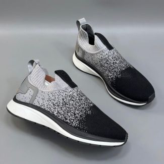Zegna Slip On Casual Sneakers Gray Black
