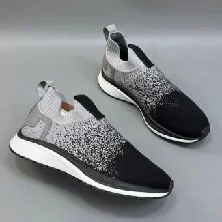 Zegna Slip On Casual Sneakers Gray Black