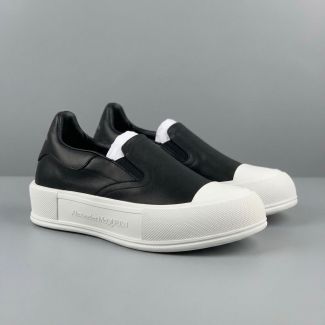 Alexander McQueen Slip-On Sneakers Black White