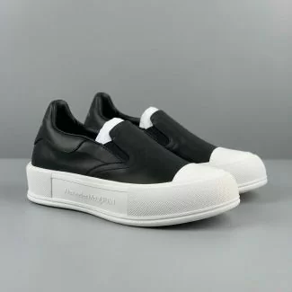 Alexander McQueen Slip-On Sneakers Black White