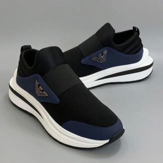 Armani Slip-On Sneakers Black Blue