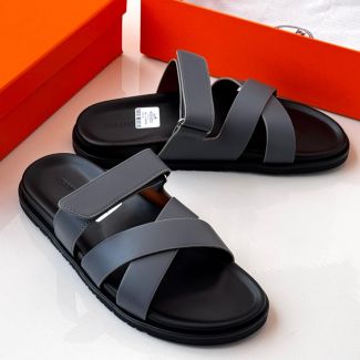 Hermes Strap Slide Pam Slippers Grey