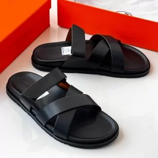 Hermes Slide Pam Slippers Black