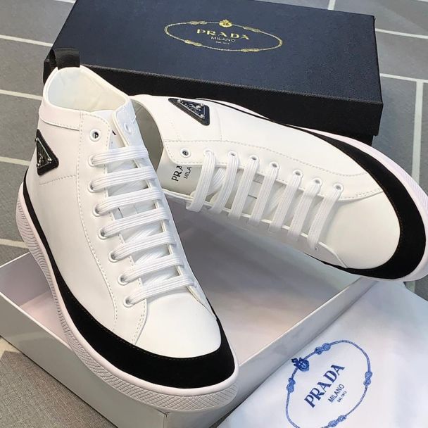 Prada High Top Casual Sneakers White
