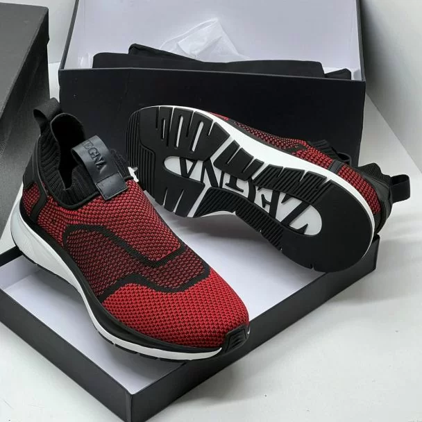 Zegna Slip On Casual Sneakers "Red"