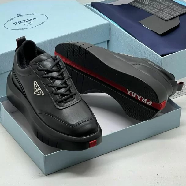 Prada Casual Sneakers "Black Leather"