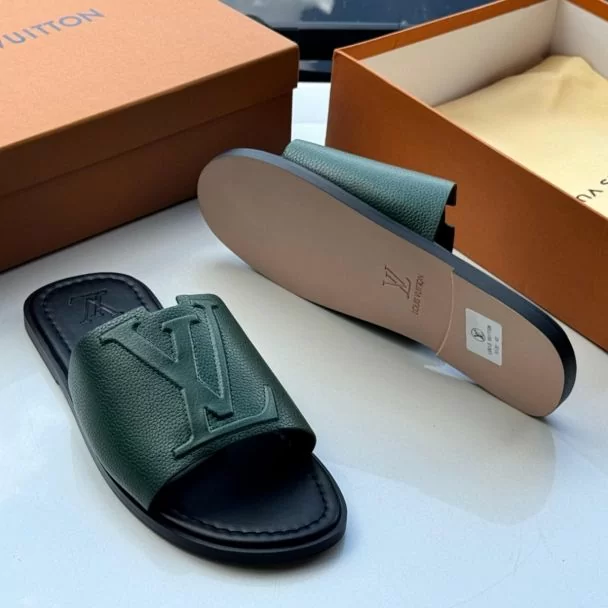 LV Slide Pam Slippers Green