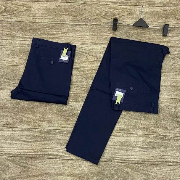 Vicobss Straight Cut Chinos Trousers Navy Blue