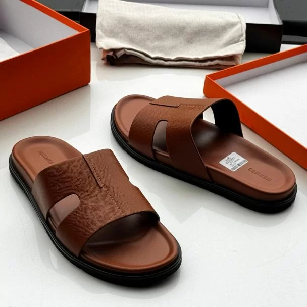 Hermes Slide Pam Slippers Brown