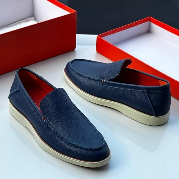 Santoni Leather Italian Shoe Blue