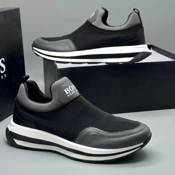 Hugo Boss Classic Slip-On Sneakers Black Gray