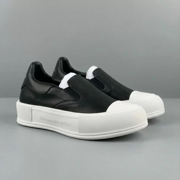 Alexander McQueen Slip-On Sneakers Black White