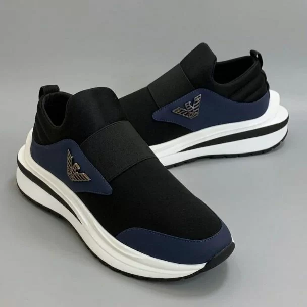 Armani Slip-On Sneakers Black Blue