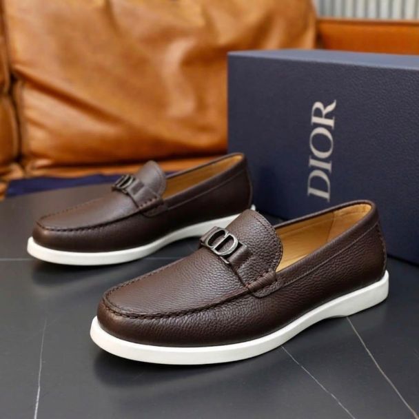 Dior Men Shoe Coffee Brown