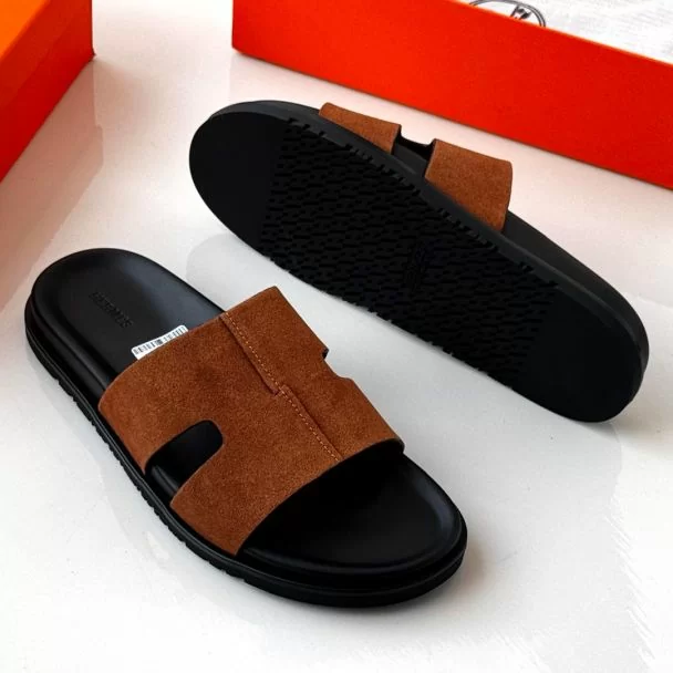 Hermes Slide Pam Slippers Brown